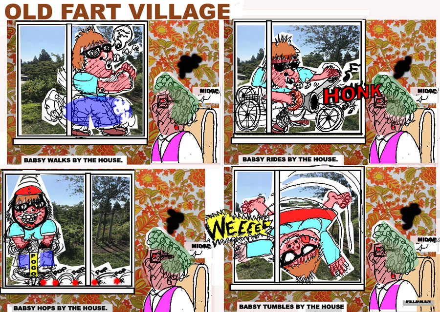 Cartoon: Old Fart Village - "Babsy's Parade" | Elliot Feldman | Scene4 Magazine - September 2018