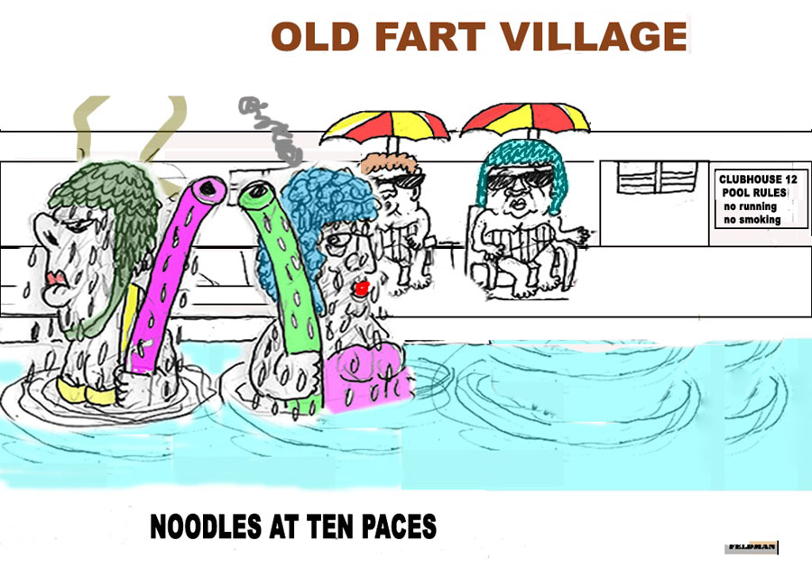 Cartoon: Noodles at Ten Paces | Elliot Feldman | Scene4 Magazine | September 2019 | www.scene4.com