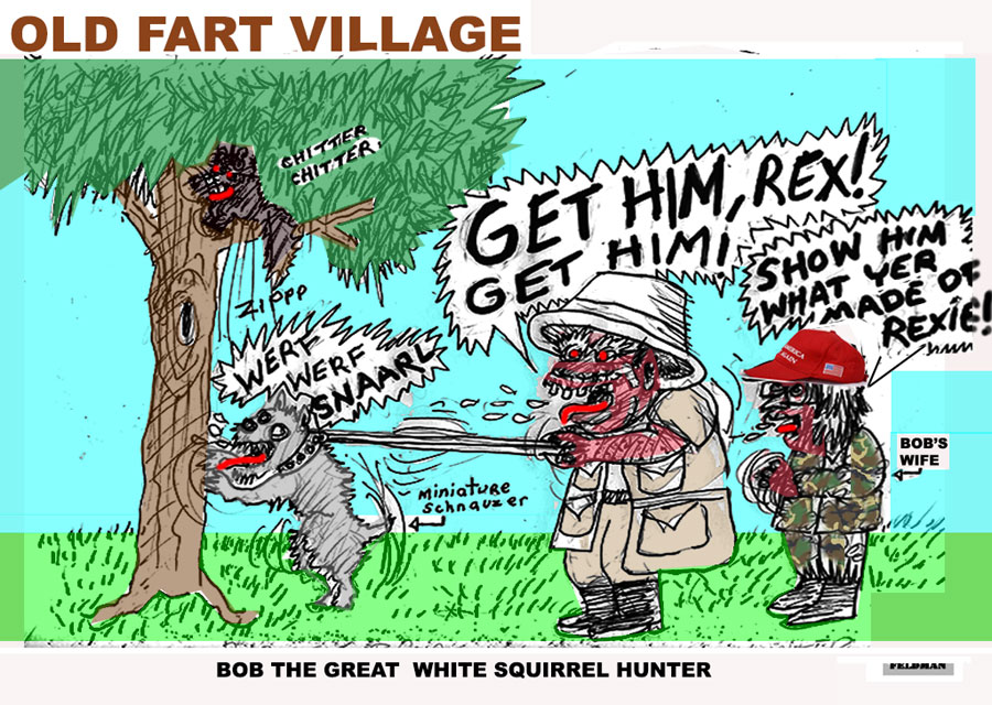 Cartoon: Old Fart Village | Elliot Feldman | Scene4 Magazine-July 2018 | www.scene4.com