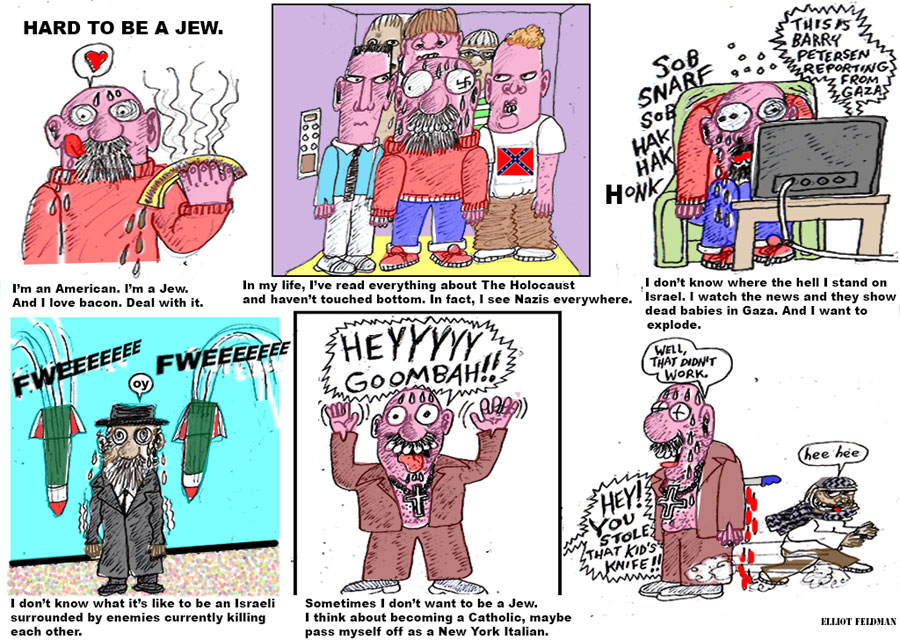 Cartoon: Hard To Be A Jew | Elliot Feldman | Scene4 Magazine | August 2019 | www.scene4.com