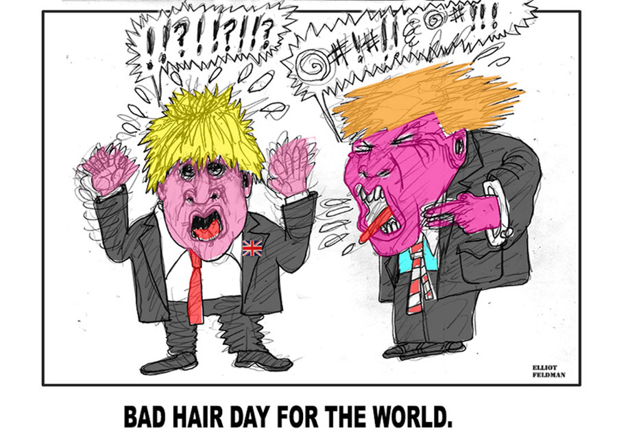 Cartoon: Cartoon: Bad Hair Day | Elliot Feldman | Scene4 Magazine | November 2019 | www.scene4.com