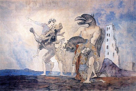 bg, Pablo Picasso, The Remains of Minotaur in a Harlequin Costume, 1938, image 4