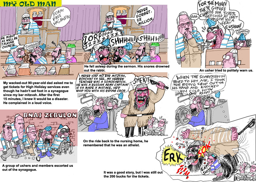 Scene4 Magazine: Comics - "My Old Man-Cossacks in Schul" Elliot Feldman April 2011 www.scene4.com