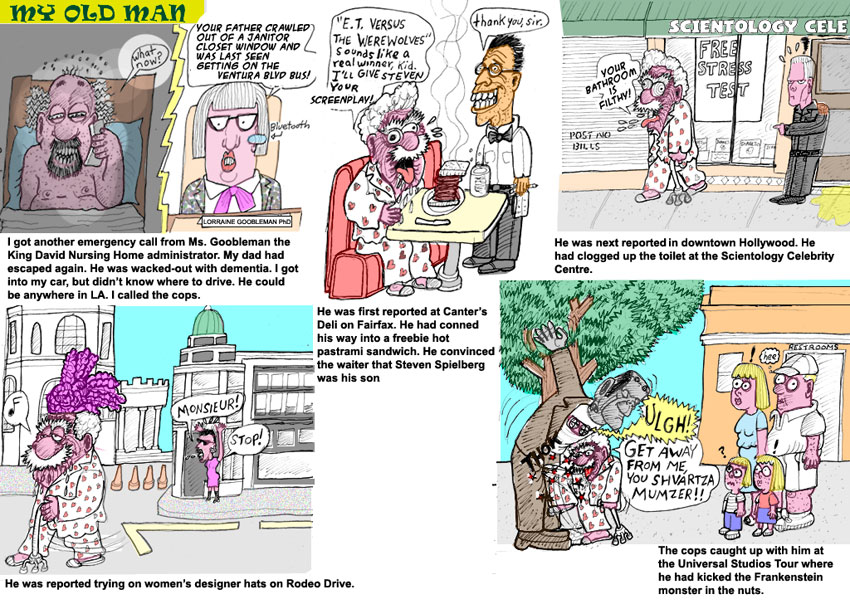 Scene4 Magazine: Comics - "My Old Man - Escaping for Pastrami" Elliot Feldman August 2011 www.scene4.com